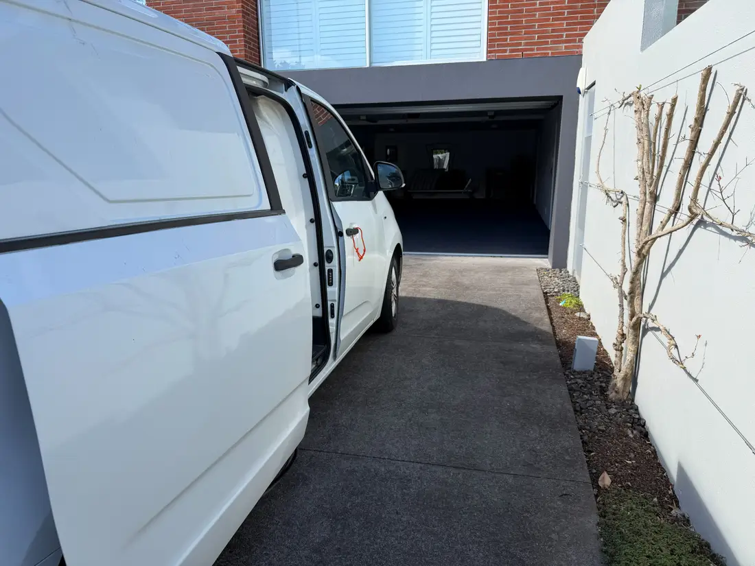 ApexClean van set up in a Herne Bay driveway with hoses run into the garage