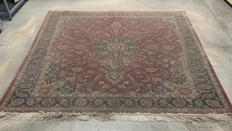 Rug before cleaning — soiled